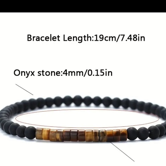 Minimalistic Bracelet set with Onyx and Malachite - Picture 7 of 9